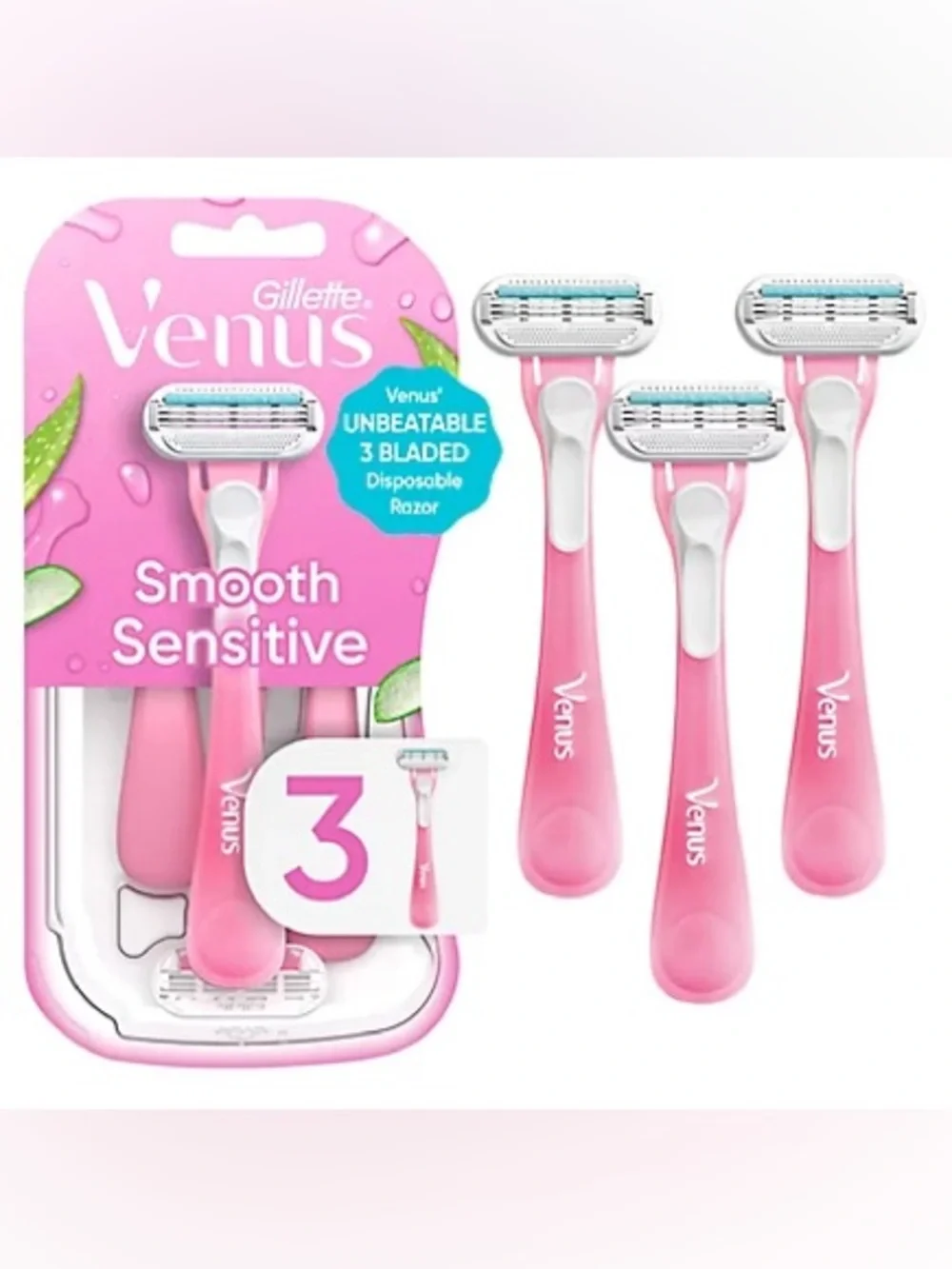 Gillette Venus Smooth Sensitive & Skintimate Sensitive Disposable Razors 7 Pack